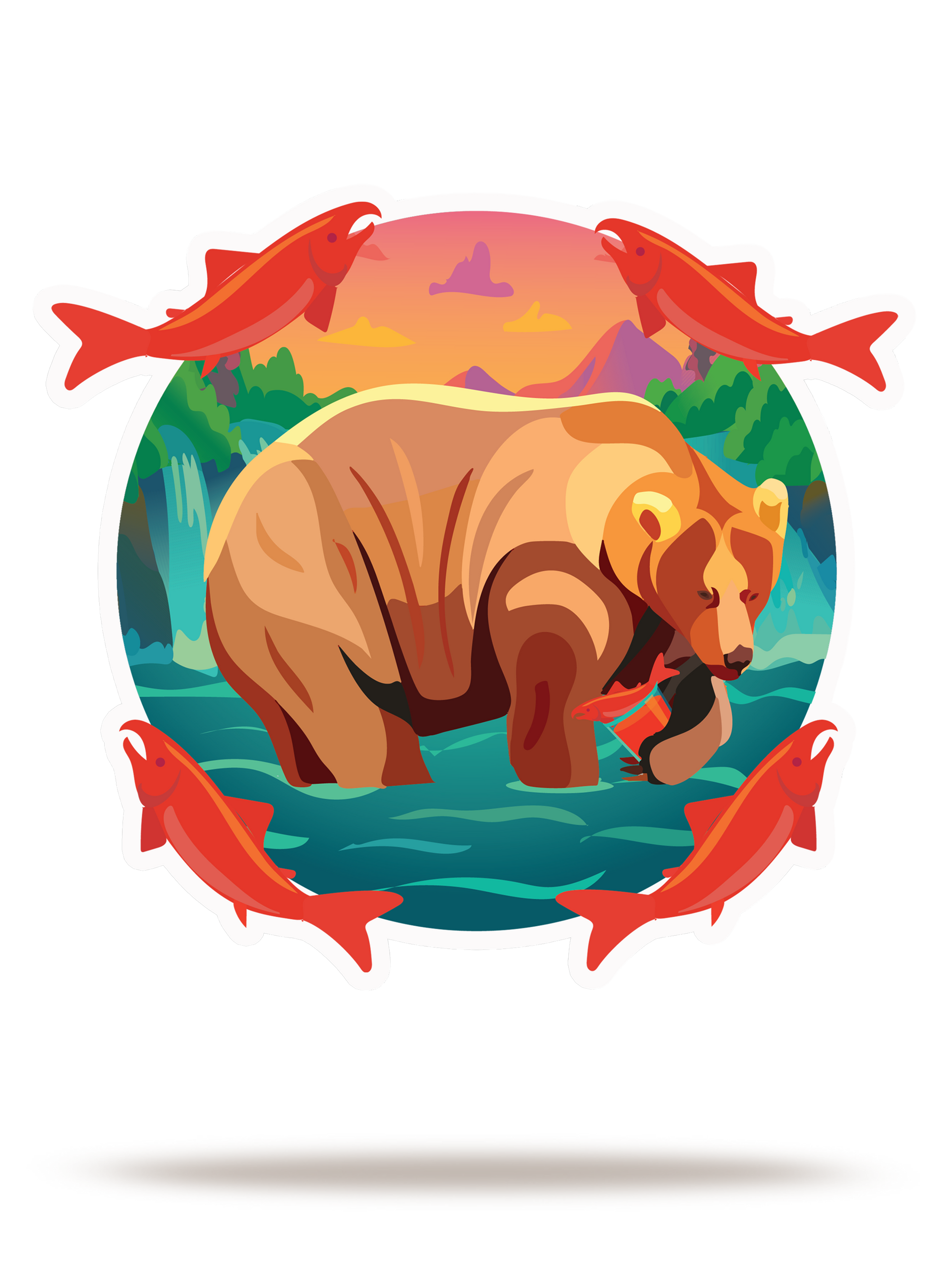 435 Holly Salmon Sticker