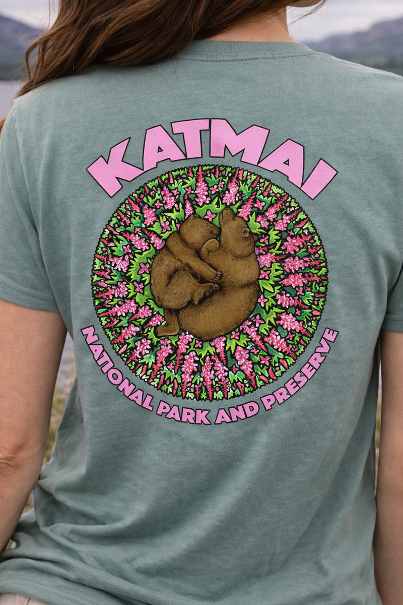Katmai Bears in Fireweed T-shirt-4