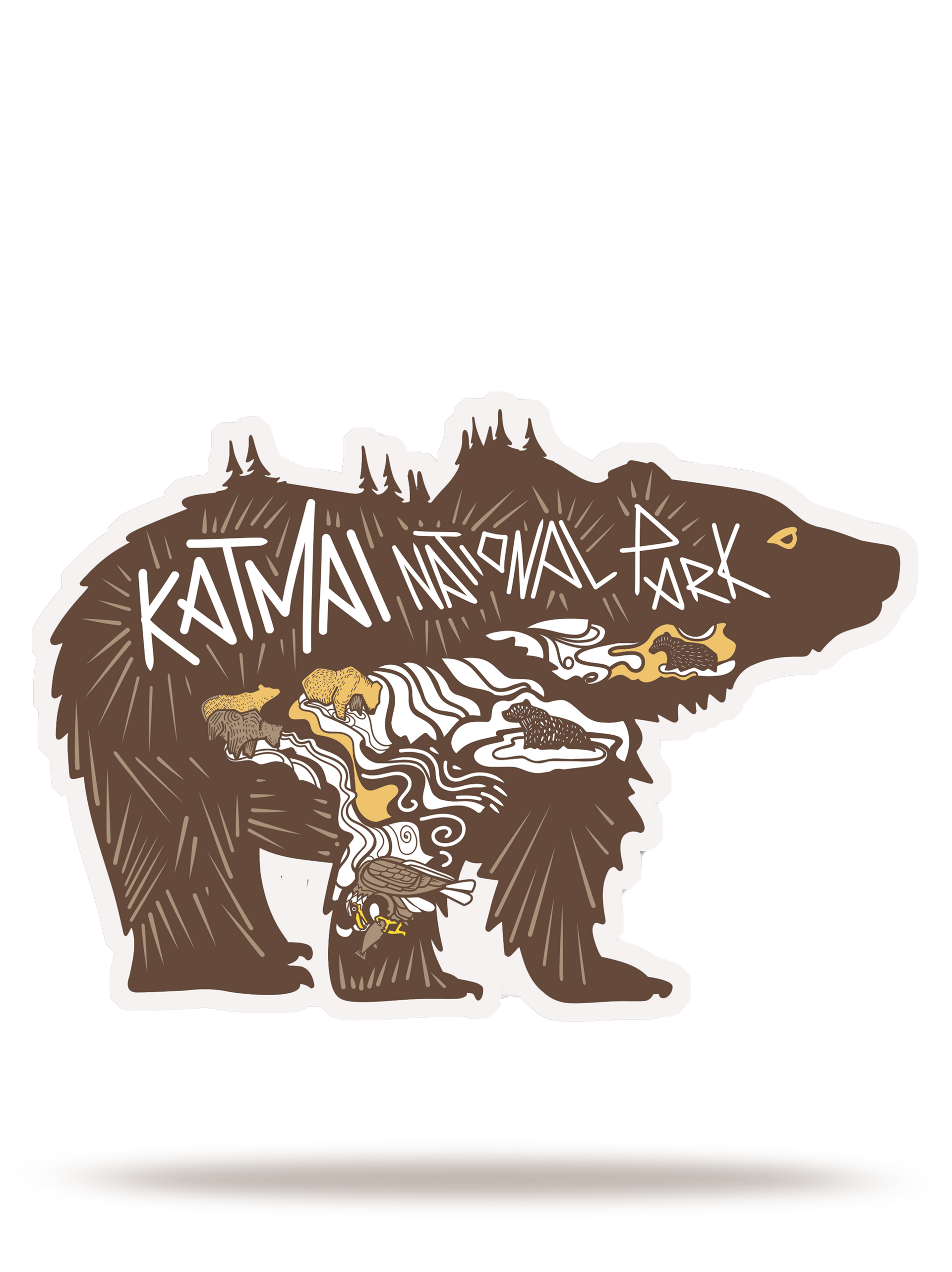 Katmai River Bear Sticker