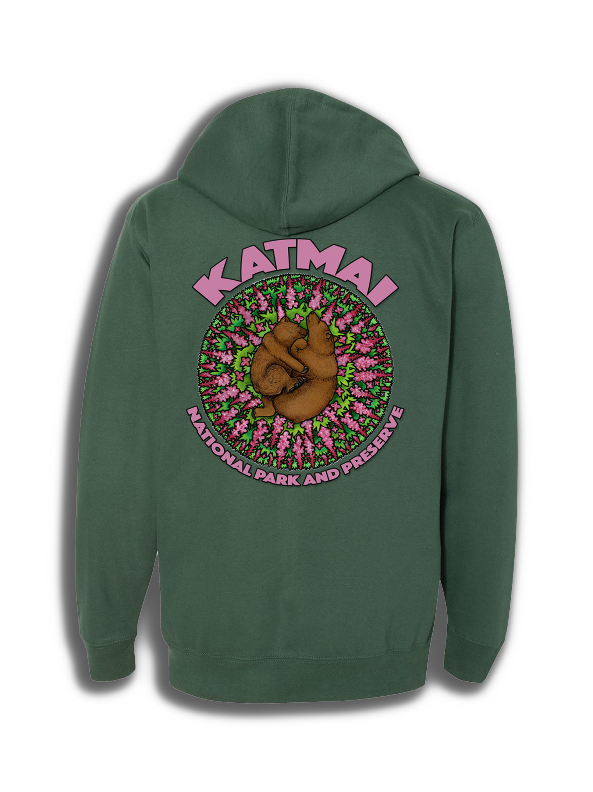 Katmai Bears in Fireweed Hoodie-1