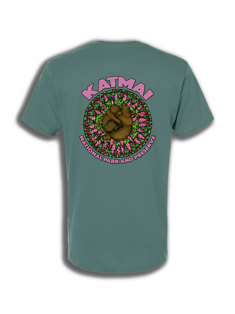 Katmai Bears in Fireweed T-shirt-1