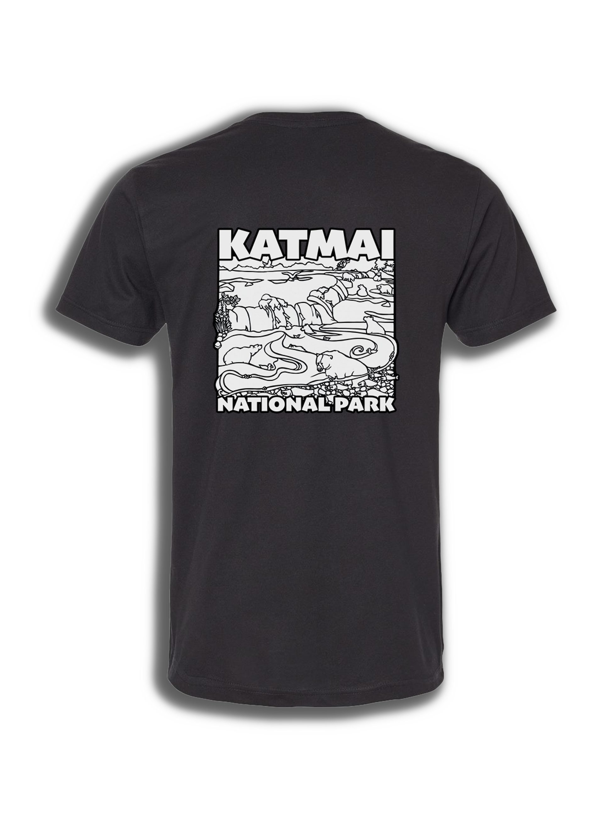 Katmai Brooks Falls Black T-shirt-1