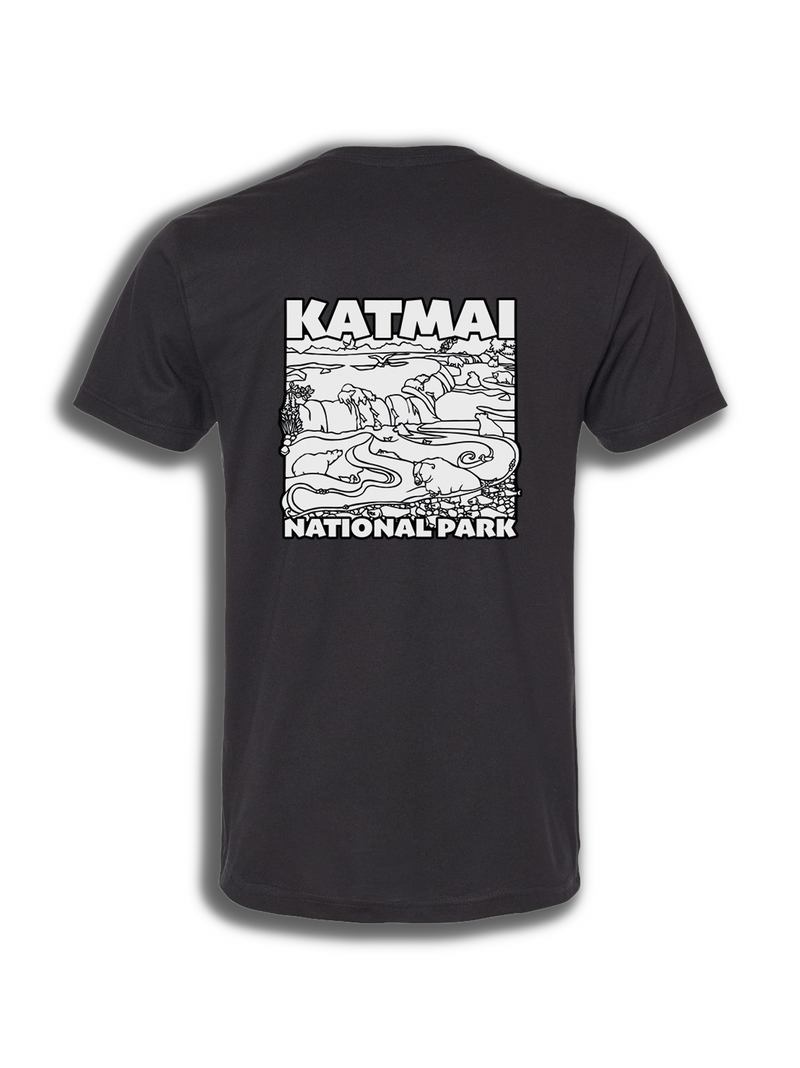 Katmai Brooks Falls Black T-shirt-1