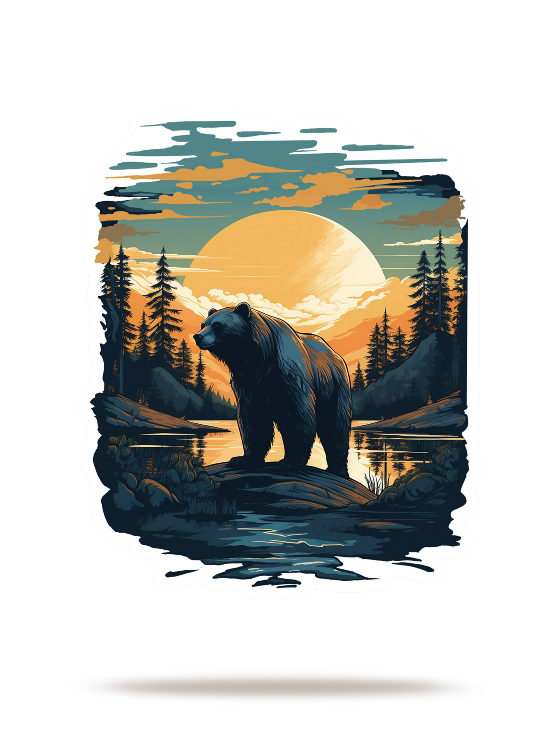Noah Baker Sunset Bear Sticker